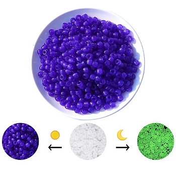 Luminous Acrylic Beads, Glow in the Dark, for DIY Jewelry Accessories, Column, Mauve, 8x6mm, Hole: 3.5mm, about 700pcs/bag