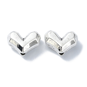 Tibetan Style Alloy Beads, Heart, Antique Silver, 9x12x5.5mm, Hole: 1.4mm, about 261pcs/500g
