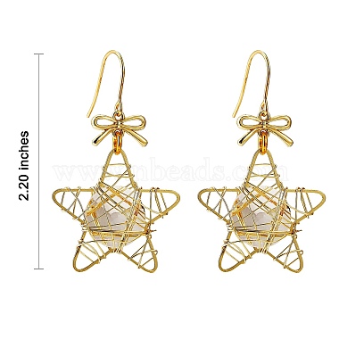Eco-Friendly Five-Pointed Star Iron Pendants Dangle Earrings(EJEW-PH01401-04)-7