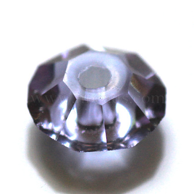 5mm Lilac Flat Round Glass Beads