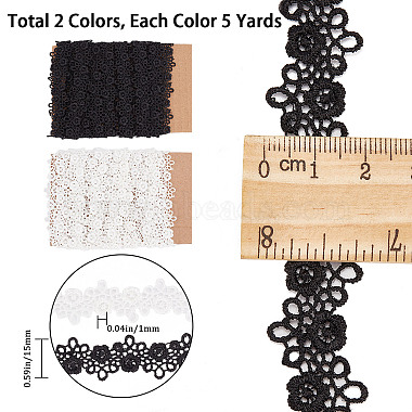 10 Yards 2 Colors Polyester Lace Trim(DIY-GF0007-10)-2