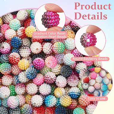 400Pcs 10 Colors Gradient Color Resin Imitation Pearl Beads(RESI-NB0002-02)-4