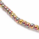 Bracelet extensible perles rondes en verre avec coeur en laiton pour femme(BJEW-JB08090)-6