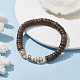 Natural Coconut and Shell Beaded Stretch Bracelets(BJEW-JB09978)-2