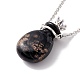Flacon de parfum en verre avec collier pendentif couronne(NJEW-H218-01F)-1