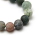 Frosted Natural Indian Agate Round Bead Strands(G-M063-8mm-01)-2