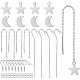 Kit para hacer bricolaje con pendientes colgantes de luna y estrella de Benecreat(DIY-BC0004-50)-1