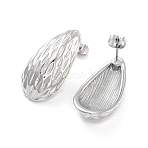 Non-Tarnish 304 Stainless Steel Stud Earrings, Jewelry for Women, Teardrop, Stainless Steel Color, 27x14mm(EJEW-K281-19P)