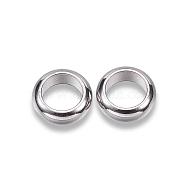 201 Stainless Steel Spacer Beads, Ring, Stainless Steel Color, 6x2mm, Hole: 4mm(STAS-D448-034P)