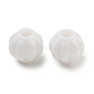 Opaque Acrylic European Beads, Large Hole Beads, Rondelle, White, 12.5x11mm, Hole: 5mm, about 640pcs/500g(SACR-L007-001A)