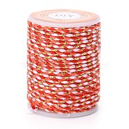4-Ply Polycotton Cord, Handmade Macrame Cotton Rope, for String Wall Hangings Plant Hanger, DIY Craft String Knitting, Orange Red, 1.5mm, about 4.3 yards(4m)/roll(OCOR-Z003-D34)