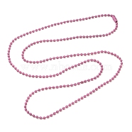 Iron Ball Bead Chains, Soldered, with Iron Ball Chain Connectors, Pearl Pink, 28 inch, 2.4mm(CH-E002-2.4mm-Y04A)