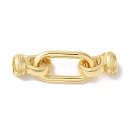 Rectangle Rack Plating Brass Fold Over Clasps, Long-lasting Plated, Lead Free & Cadmium Free, Real 18K Gold Plated, 35mm, Hole: 4.5mm(KK-A225-01A-G)