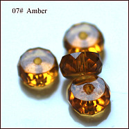 Imitation Austrian Crystal Beads, Grade AAA, Faceted, Flat Round, Goldenrod, 8x3.5mm, Hole: 0.9~1mm(SWAR-F078-4x8mm-07)