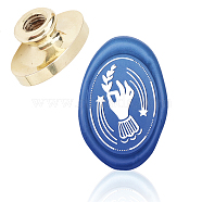 Wax Seal Brass Stamp Head, for Wax Seal Stamp, Oval, Hand Heart, 3x2x1.45cm(AJEW-WH0213-021)