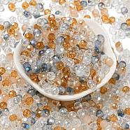 Glass Beads, Faceted, Rondelle, PeachPuff, 6x5mm, Hole: 1mm, about 280pcs/60g(EGLA-A034-SM6mm-37)