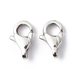 Tarnish Resistant 304 Stainless Steel Lobster Claw Clasps, Grade A, Stainless Steel Color, 11x7x3.5mm, Hole: 2.5mm(STAS-Q048-1)