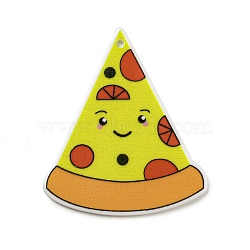 Acrylic Pendants, Food, Pizza, 43x36.5x2mm, Hole: 1.6mm(OACR-I009-09A)