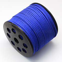 Faux Suede Cord, Faux Suede Lace, Blue, 2.7x1.4mm, about 98.42 yards(90m)/roll(LW-R007-1146)