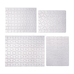 4Pcs 4 Style Paper Heat Press Thermal Transfer Crafts Puzzle, Rectangle, Silver, 1 set/style(DIY-TA0003-58A)