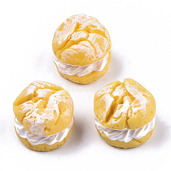 Opaque Resin Decoden Cabochons, Imitation Food, Bread, Gold, 23~24x20~21mm(CRES-N022-104)