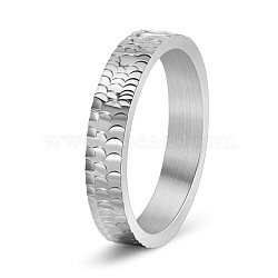 Stainless Steel Chunky Rings, Stainless Steel Color, US Size 9(18.9mm)(PW-WGDB03E-03)