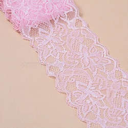 Elastic Lace Trim, Lace Ribbon For Sewing Decoration, Pearl Pink, 80mm(OCOR-WH0024-A15)