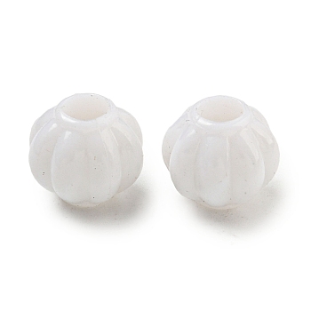 Opaque Acrylic European Beads, Large Hole Beads, Rondelle, White, 12.5x11mm, Hole: 5mm, about 640pcs/500g