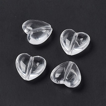 Transparent Acrylic Bead, Heart, Clear, 17x18x8mm, Hole: 2mm