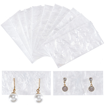 10Pcs Water Ripple Acrylic Earring Display Card, Jewelry Earring Holder for Retail, Photography, Home Decor, Rectangle, WhiteSmoke, 2.95x5.95x0.25cm, Hole: 1.8mm