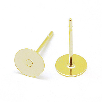 304 Stainless Steel Stud Earring Findings, Golden, 12x6mm, Pin: 0.7mm