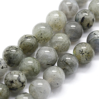 Natural Labradorite Beads Strands, Round, 6mm, Hole: 0.8mm, about 63pcs/strand,  14.76 inch(37.5cm)