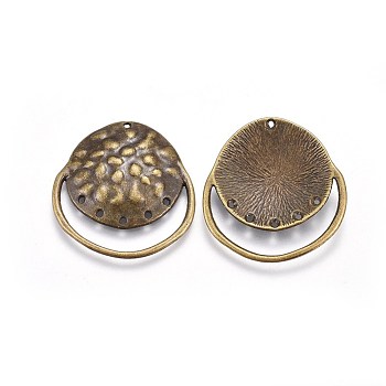 Alloy Pendants, Flat Round, Antique Bronze, Lead Free and Cadmium Free, 30.5x29x1mm, Hole: 1.5mm
