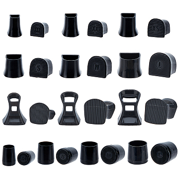 13 Pairs 13 Style PVC High Heel Stoppers Protector, Non-slip Wearable Heel Cover Shockproof Accessories, Black, 16~28.5x12~23.5x12~24mm, 1 pair/style
