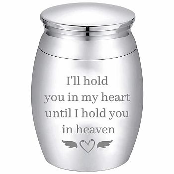 CREATCABIN Column Zinc Alloy Cremation Urn, with Velvet Packing Pouches & Polishing Cloth & Disposable Flatware Spoons, Heart, 1.59 inch(4.05cm), Capacity: 30ml(1.01fl. oz)