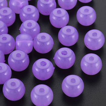 Imitation Jelly Acrylic Beads, Barrel, Dark Orchid, 13x10.5mm, Hole: 2.5mm, about 375pcs/500g