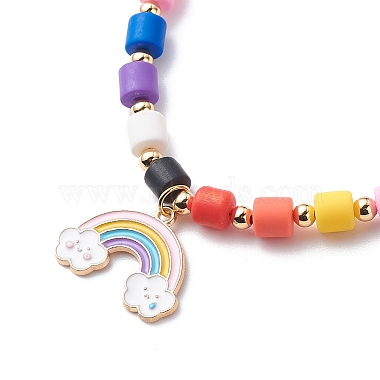 Rainbow Alloy Enamel Pendant Necklaces for Women(NJEW-JN03991)-2