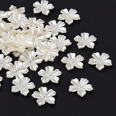 20mm Ivory Flower Acrylic Bead Caps