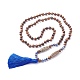 108 Mala Beads Necklace with Tassel(NJEW-JN03791)-1