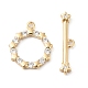 Brass Pave Clear Cubic Zirconia Toggle Clasps(KK-P234-87G)-1