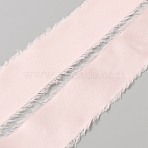 5M Polyester Satin Frayed Ribbon, Clothes Accessories, Misty Rose, 1-3/8 inch(35mm), about 5.47 Yards(5m)/Roll(OCOR-WH0078-220A)