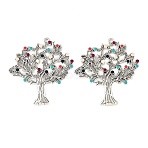 Alloy Enamel Big Pendants, Tree of Life Charms, Antique Silver, 66x59x3mm, Hole: 3mm(AL-CBA75EE-03AS)