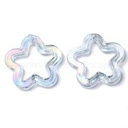Transparent Acrylic Pendants, Star, Light Blue, 30x30.5x5mm, Hole: 1.8mm(MACR-Q160-04B)