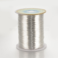 Round Copper Wire for Jewelry Making, Silver Color Plated, 24 Gauge, 0.5mm, about 1968.5 Feet(600m)/roll(CWIR-Q005-0.5mm-04)