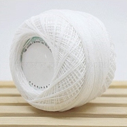 45g Cotton Size 8 Crochet Threads, Embroidery Floss, Yarn for Lace Hand Knitting, Floral White, 1mm(PW-WG40532-06)