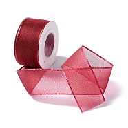 10 Yards Polyester Chiffon Ribbon, for DIY Jewelry Making, Dark Red, 1- inch(25.5mm)(OCOR-C004-03B)