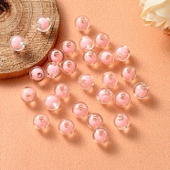 Transparent Acrylic Beads, Bead in Bead, Round, Pink, 8x7.5mm, Hole: 2mm, about 1700pcs/500g(TACR-S135-002E)