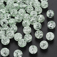 Transparent Crackle Acrylic Beads, Round, Light Green, 8x7mm, Hole: 1.8~2mm, about 1745pcs/500g(MACR-S373-66-N03)