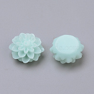 Resin Cabochons, Flower, Pale Turquoise, 15x8mm(RB772Y-16)