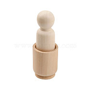 Wooden Jar Sets, Home Decortion, Unfinished Wood, Antique White, 9x2.8cm(PW-WG96316-01)